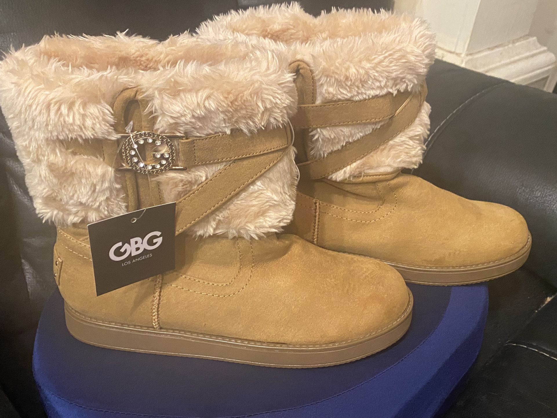 GBG Los Angeles Allyna Faux Shearling Ankle Boots