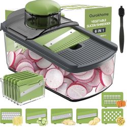 Vegetable Shredder with 6 Mandoline Blades