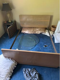 Full size bed frame with headboard