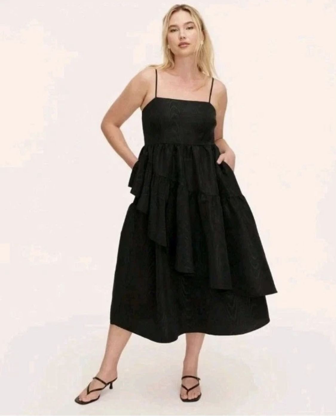 Kate Spade New York x Target Tiered Ruffle Black Tank Midi Dress XXL NWT
