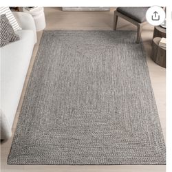 New NuLoom Wynn Braided Rug Indoor Outdoor Gray Salt And Pepper
