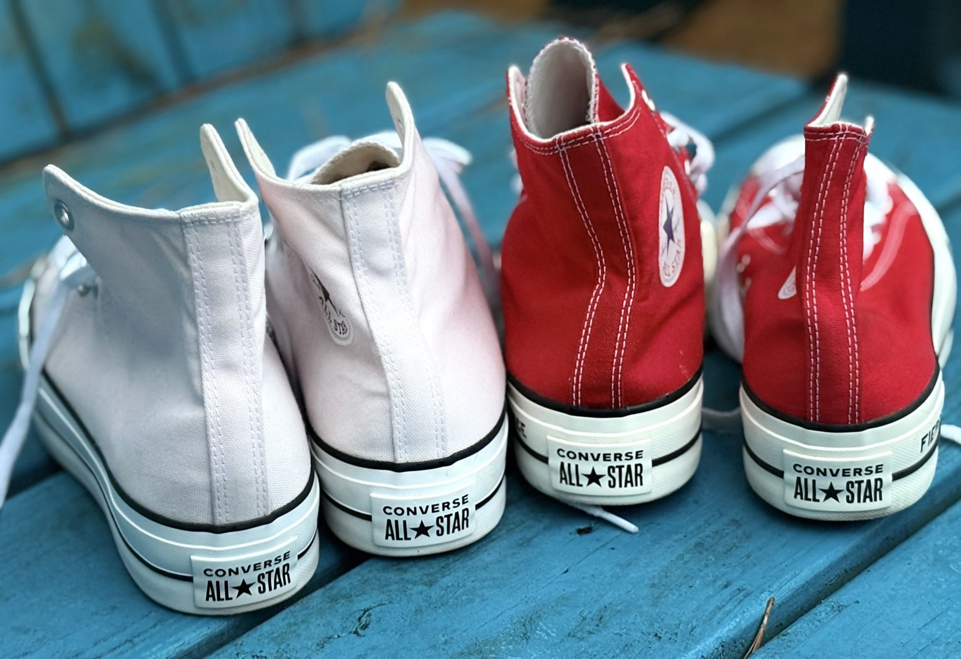 Red and Pink Platform Converse (Women’s 9) Sold Together