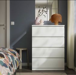 2 white dressers - 4 drawers