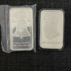 5 OZ .999 Fine Silver bars