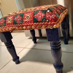 Colorful Embroidered Small Foot Stool