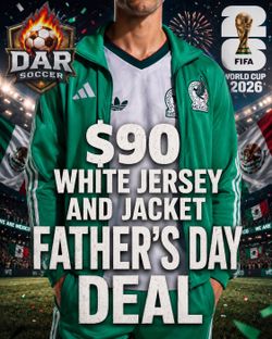 Adidas Mexico White Jersey and green track jacket