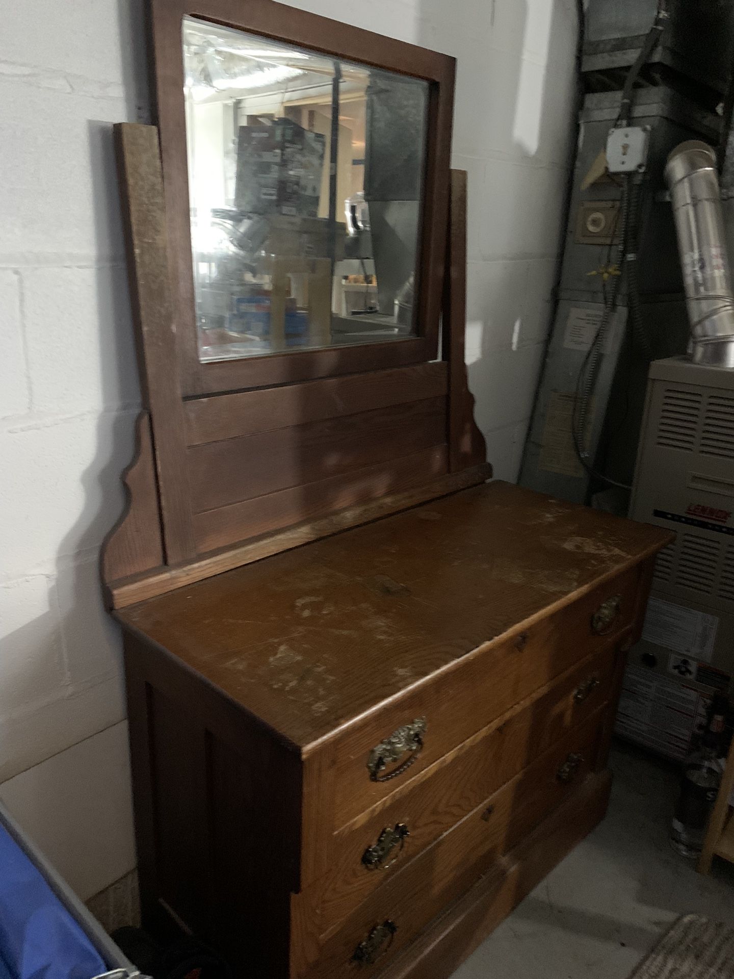 Antique Oak Dresser w/ Mirror 
