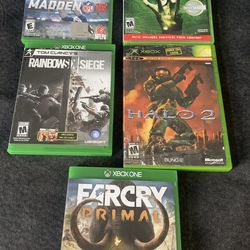- Left for Dead, Halo 2, Farcry Primal- Xbox/One/360 Games