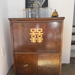 Antique Bar Cabinet With Supercool Feature