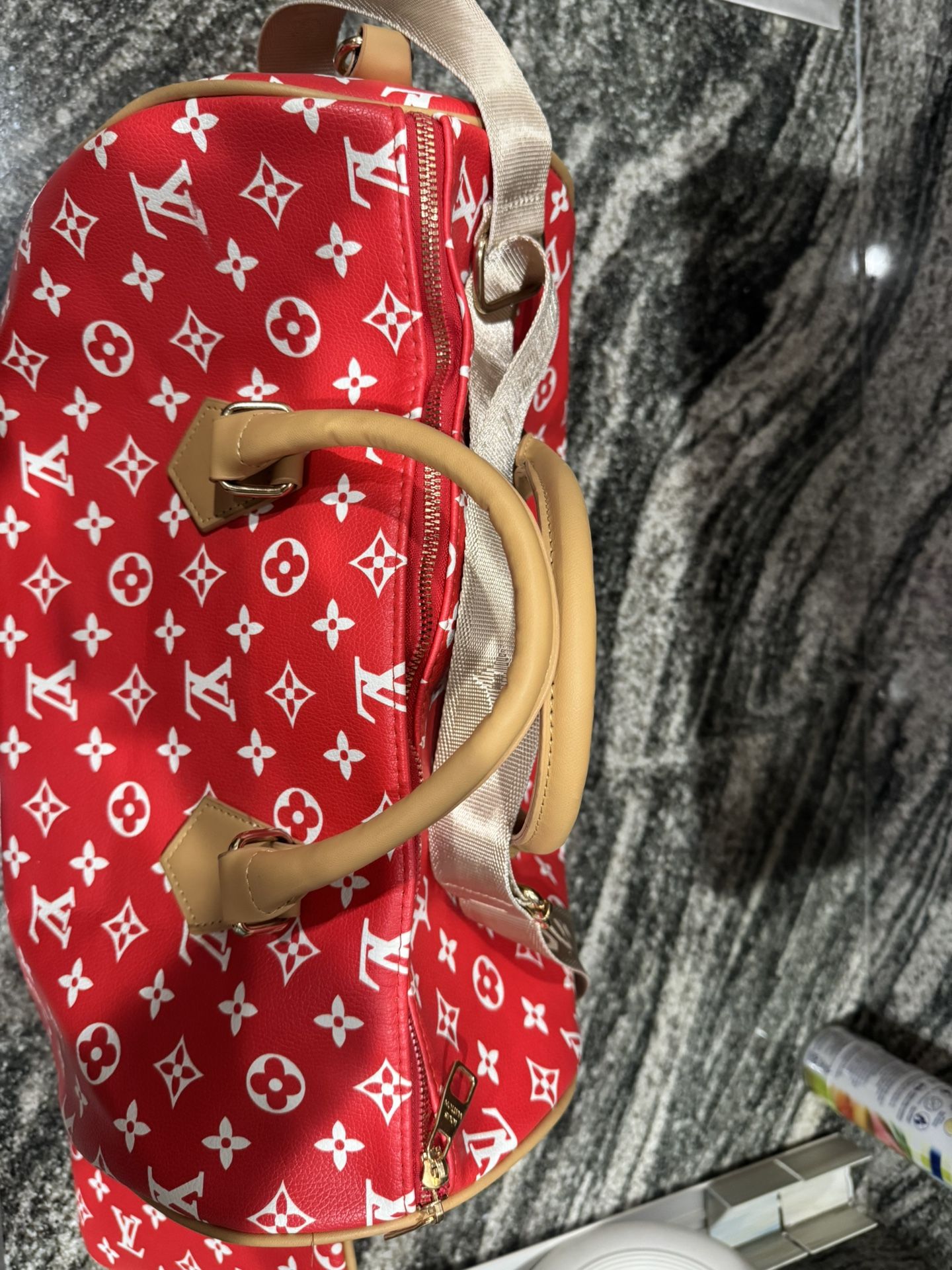 Red Louis Vuitton Speedy Duffel Bag Brand New