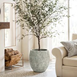 Rustic Multi-Color Cement 15.4-Inch Round Planter ，PL2205-L