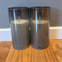 Set of 2 Sirius LED Pillar Candles – Gray