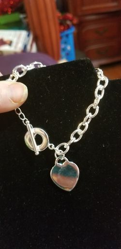 Sterling silver charm Heart bracelet