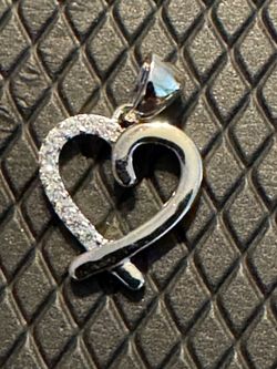 Silver .925 Moissanite Heart Pendant