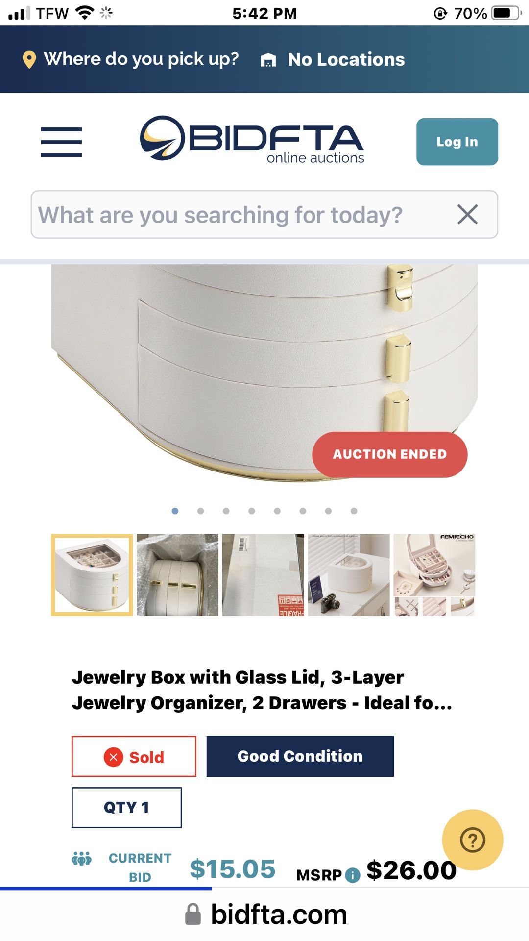 White Oval Jewelry Box-NEW
