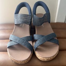 Skechers Women's Hands-Free Slip-ins Cali: Beverlee Lux Wedge Sandals.