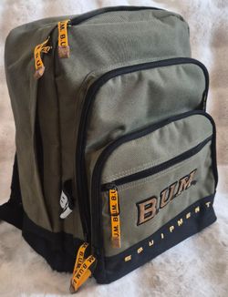 Vintage B.U.M. Equipment Backpack Olive Green School Travel Y2K Hiking Book Bag