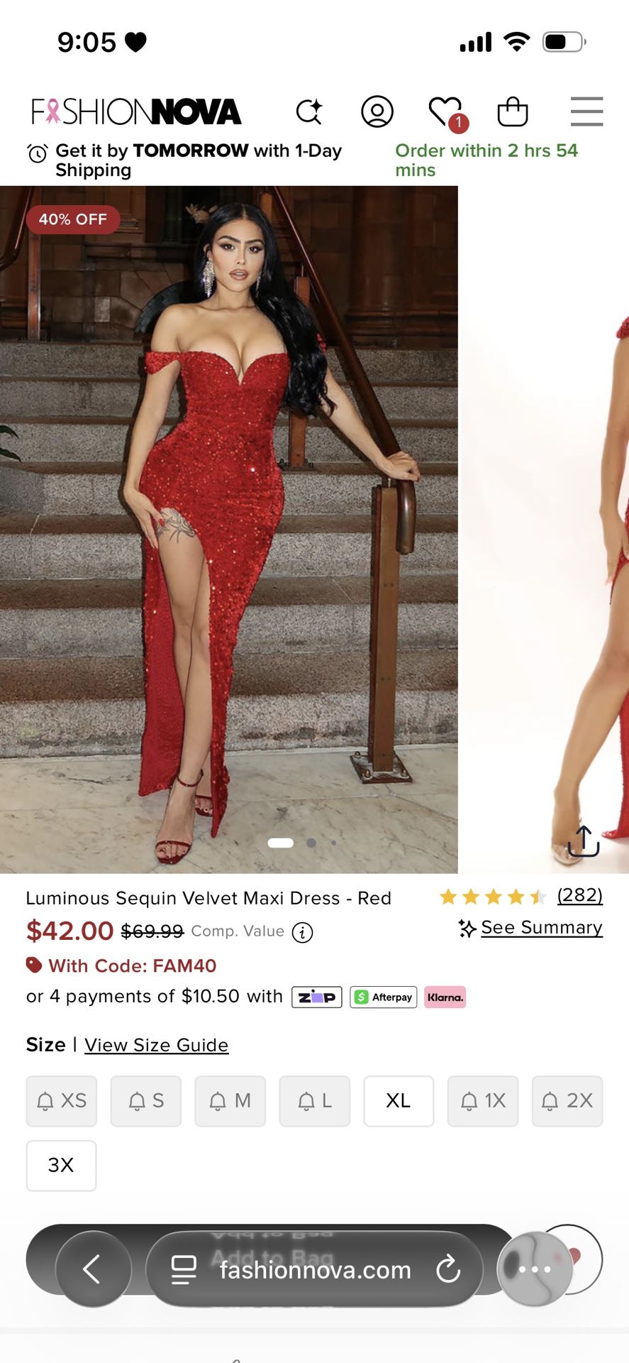 Luminous Sequin Velvet Maxi Dress-Red