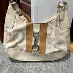 Coach Purse - Elegant Cream and Tan Women's Bag