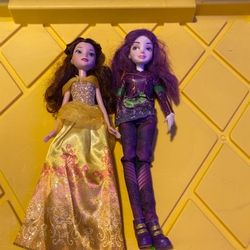 Disney Belle and Mal Barbie Dolls