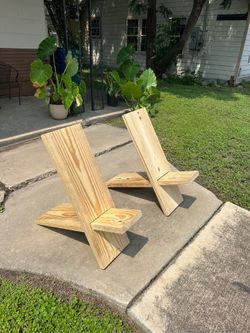 2 Wood Bench Chairs