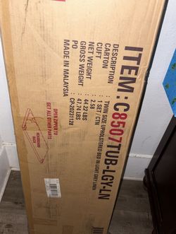Twin Size Bed Frame Upholistered Bed In Light Gray
