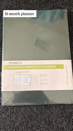 Poprun 16 Month Monthly Planner A4