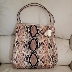 Coach Snake Print Shoulder Bag Medium Women's Designer Casual