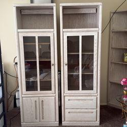 Tall wooden display cabinet