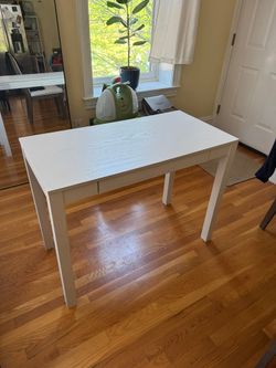 White vanity desk with drawer