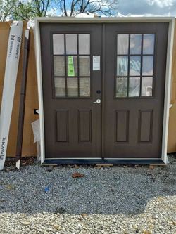 Masonite Double Entry Door with Glass Panels