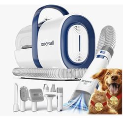 oneisall Dog Grooming Vacuum, Pet Grooming Vacuum with Clipper Nail Grinder, 1.5L Dust Cup Dog deshedding Vacuum