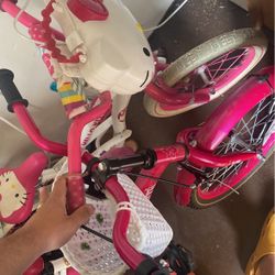 2 Kids Girls Bikes With Training Wheels 