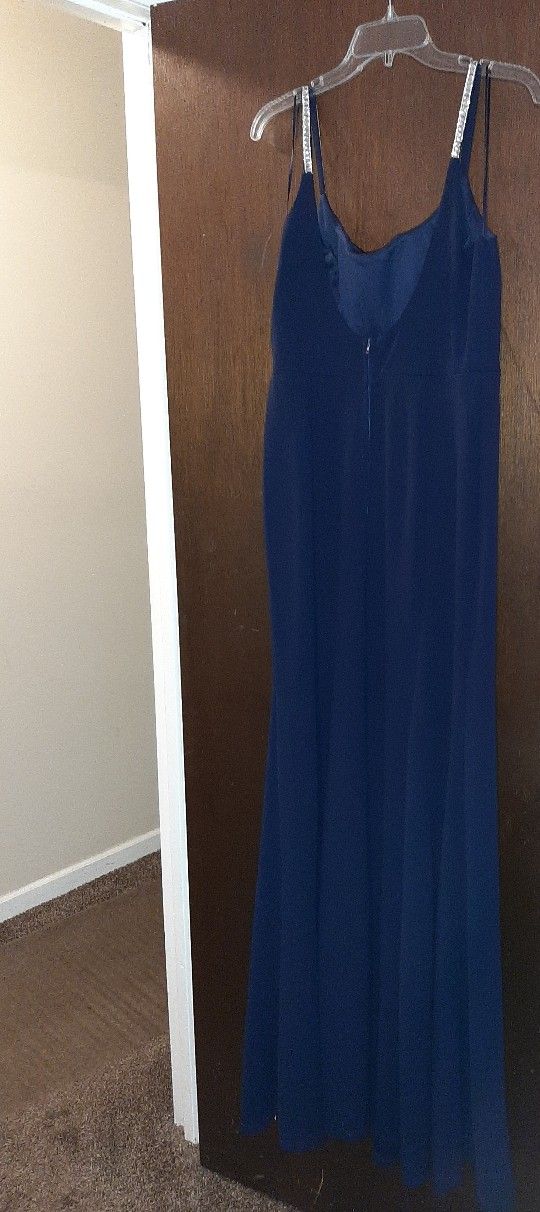 Navy Blue Floor Length Dress