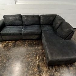 Black Ashley 2 Seater Chaise Sectional