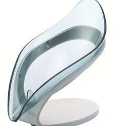 Self-Draining Soap Holder Dish with Suction Cup Leaf Shape Sponge Holder New 