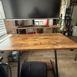 Two Tier Wooden Computer Desk 