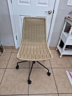 West Elm Swivel Office Chair Slope Wicker