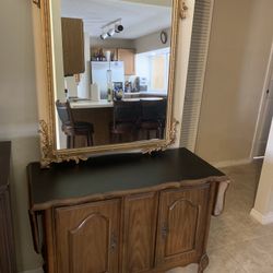 Buffet  W/ Rollers On The Legs Easy To Move Around  The House 