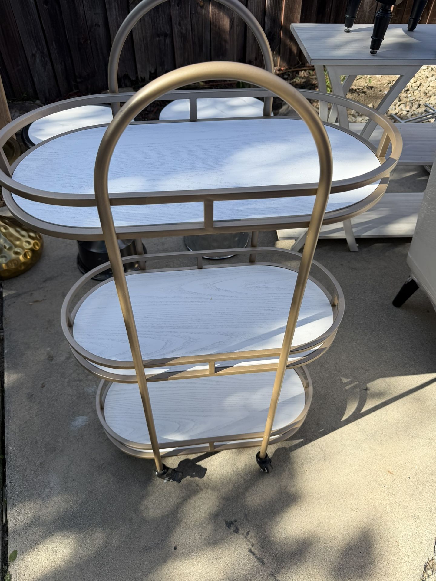 Beautiful 3 Tier Bar Cart On Wheels