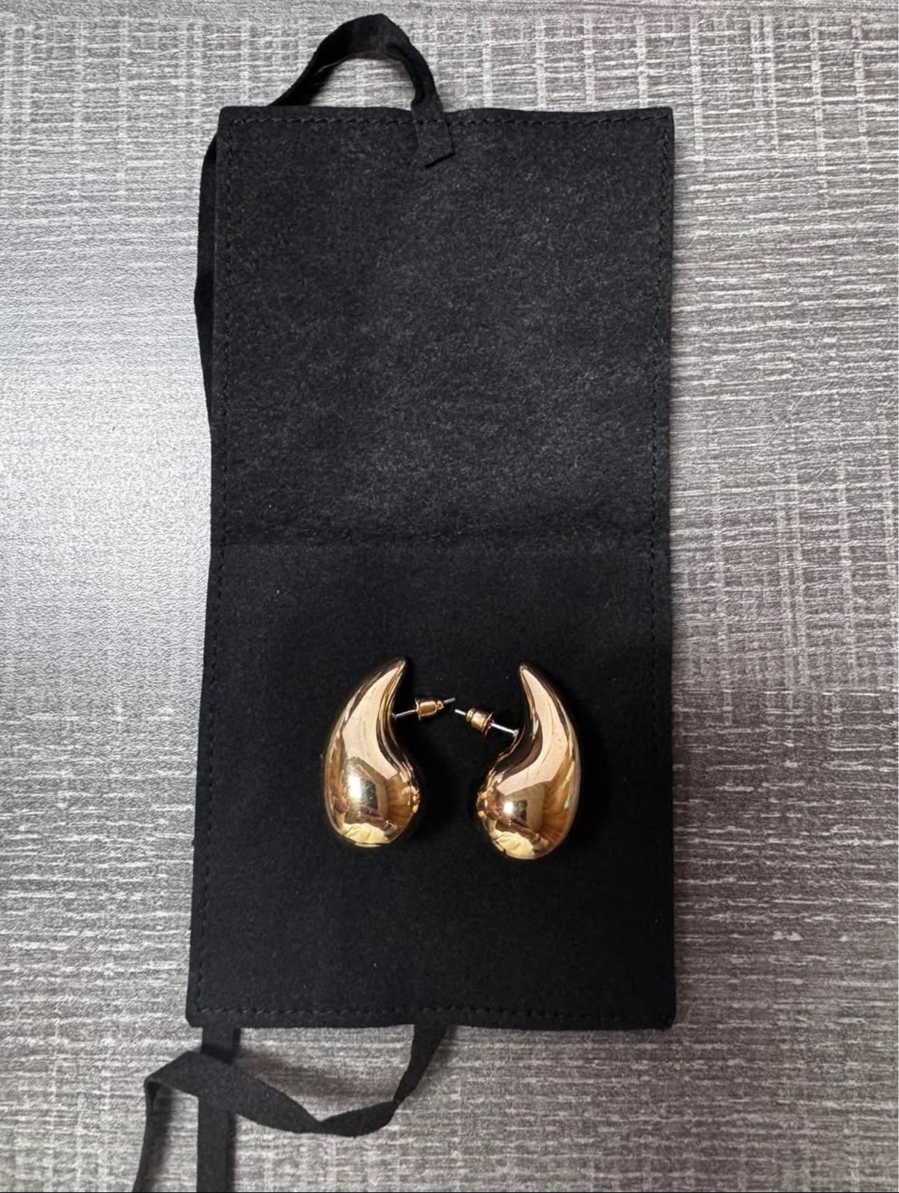 Teardrop Earrings Set, Chunky Gold Hoop Earrings.
