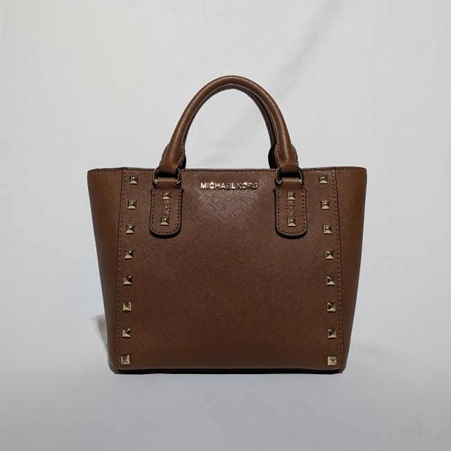 Michael Kors Sandrine Studded Crossbody Leather Purse Handbag Shoulder Bag