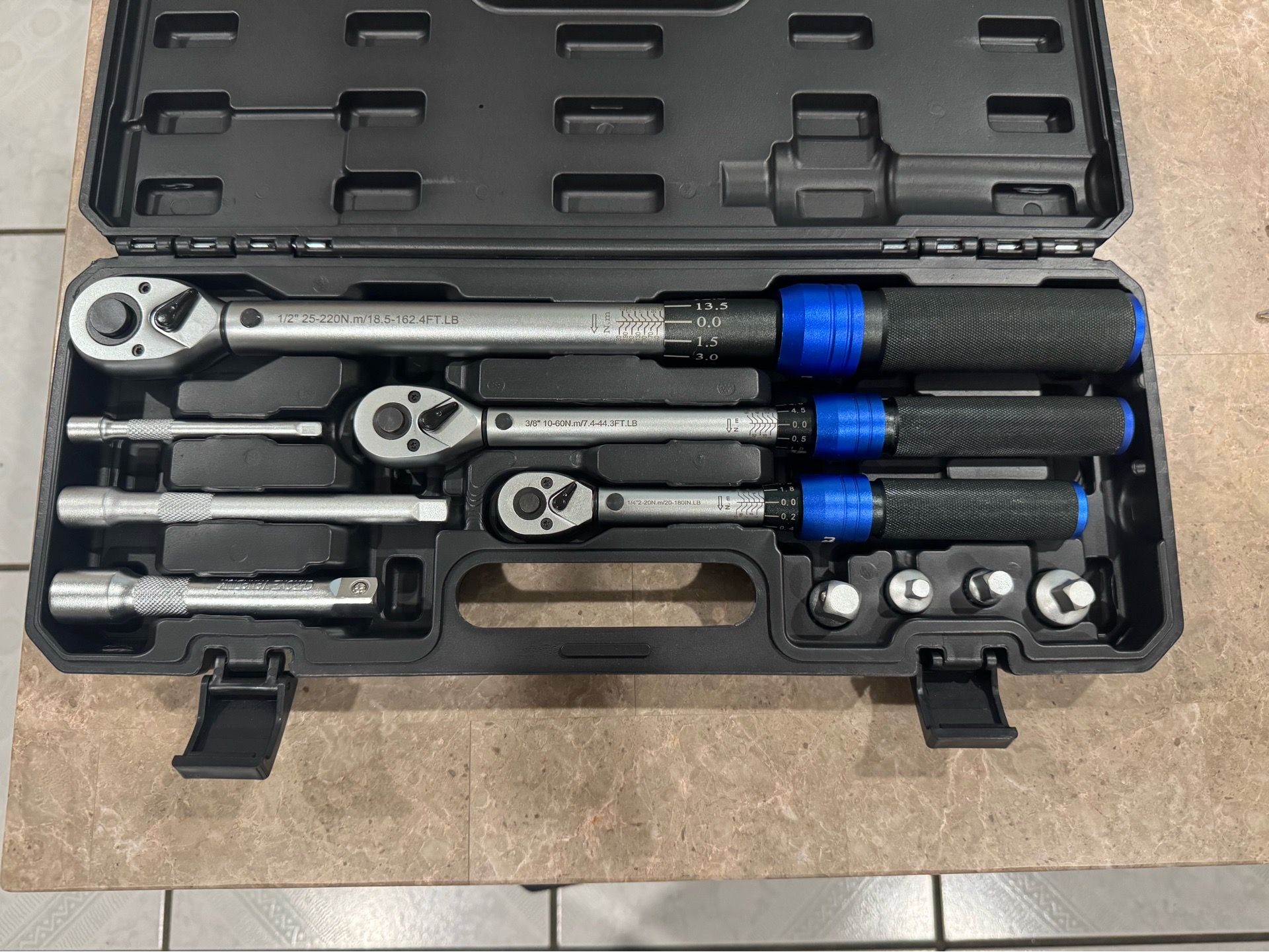 10pcs Torque Wrench Set 1/2 3/8 1/4 inch Drive Click, 3Pcs Torque Wrenches 10-170 https://offerup.com/redirect/?o=RlQuTEI=,5-50https://offerup.com/red