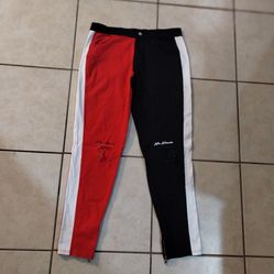 Mens Split Colored Distressed Pants
