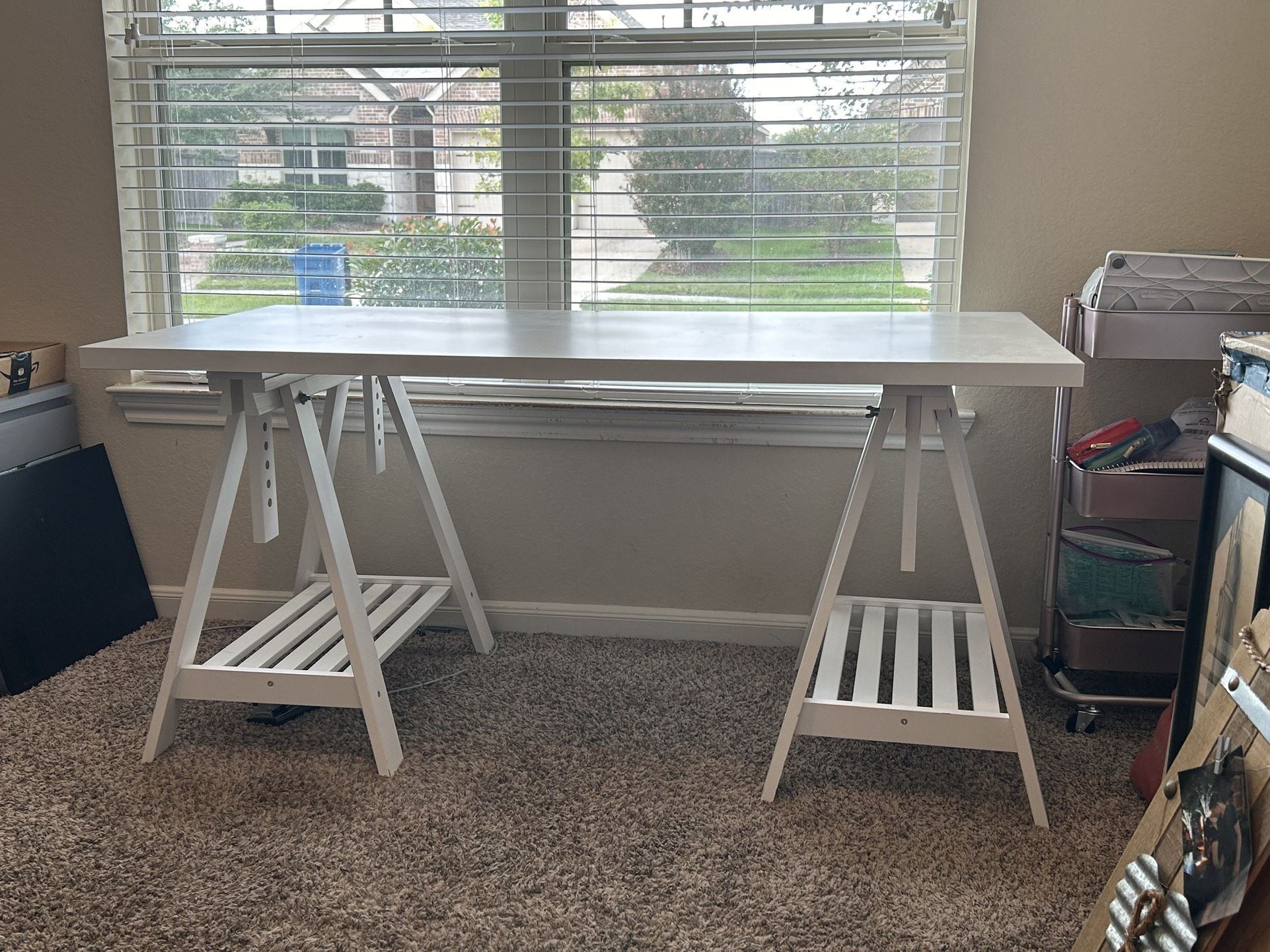 White IKEA Adjustable Height Crafting Table