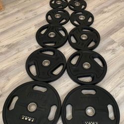 Set 245 Lbs Rubber Plates BRAND NEW  2 Each 45/35/25/10/5/2.5