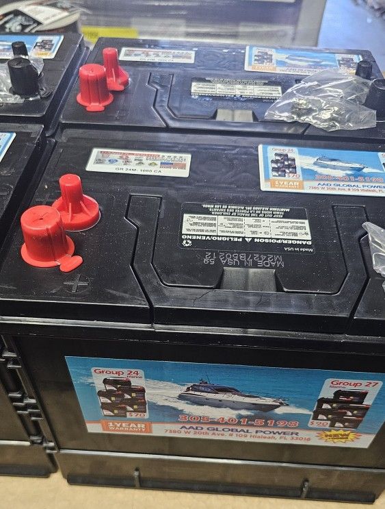 New battery from the 1000ca group-24M, 1 year warranty
