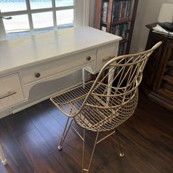 Gold Metal Desk Chair