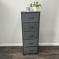5 Drawer Tall Dresser Storage Gray Brown Modern