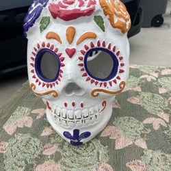 Large Dia De Los Muertos Candle Vase 